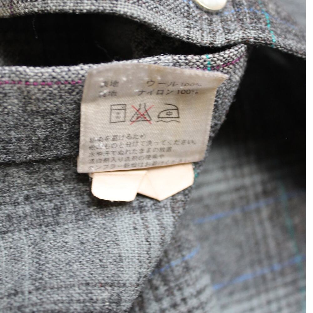 Vintage Pendleton Wool Shirt Mens XL Gray Shadow Plaid Pearl Snap Western - Picture 9 of 9